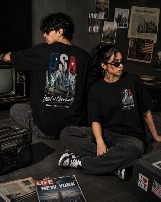 USA "Land of Opportunity" Premium Cotton T-Shirt