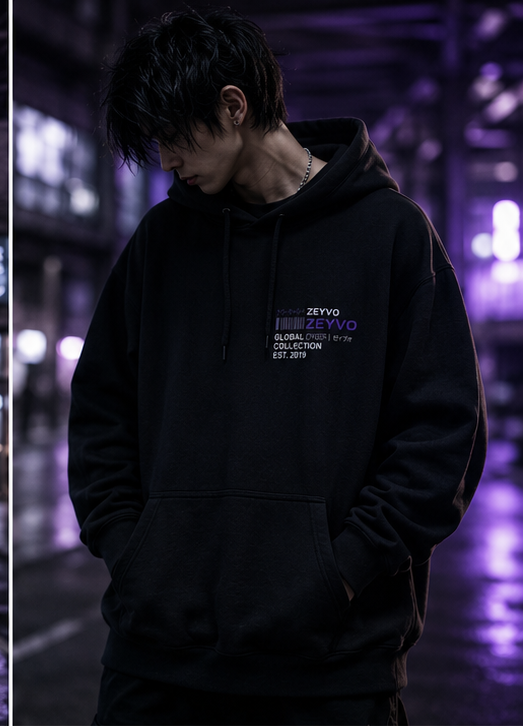 GLITCH_PROTOCOL OVERSIZED STREETWEAR HOODIE