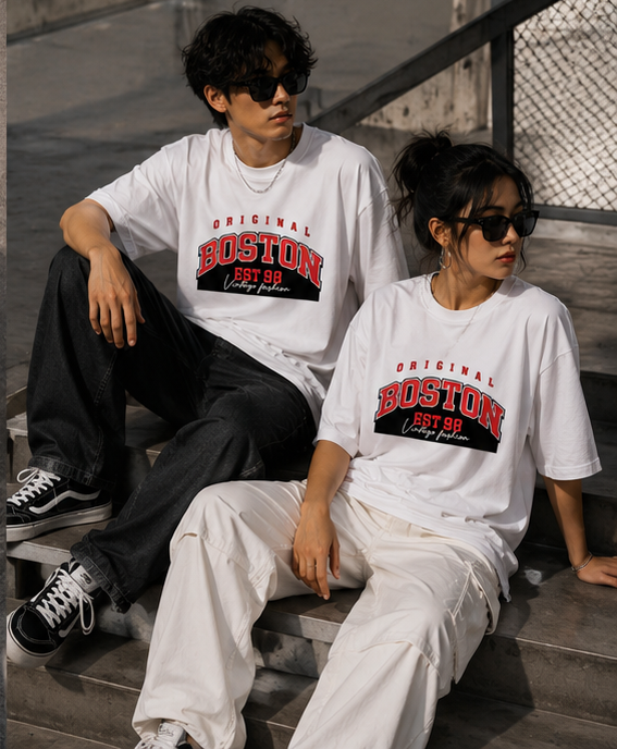 Boston Vintage Premium Oversized T-Shirt
