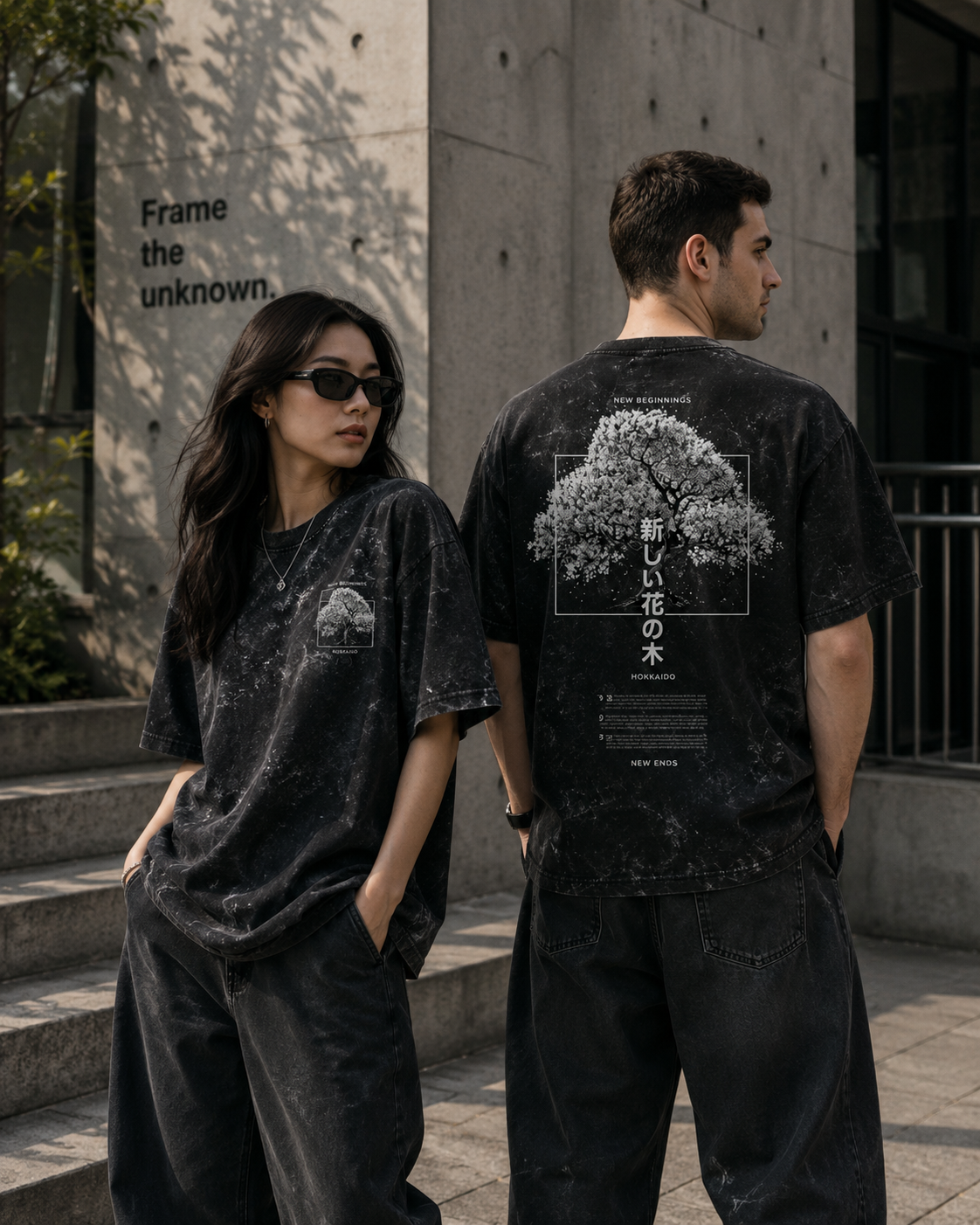 NEW BEGINNINGS Unisex Acid Washed Oversized Tee