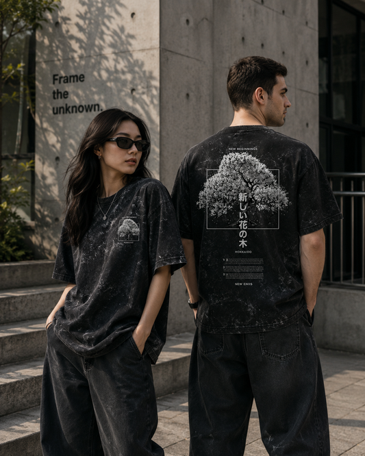 NEW BEGINNINGS Unisex Acid Washed Oversized Tee