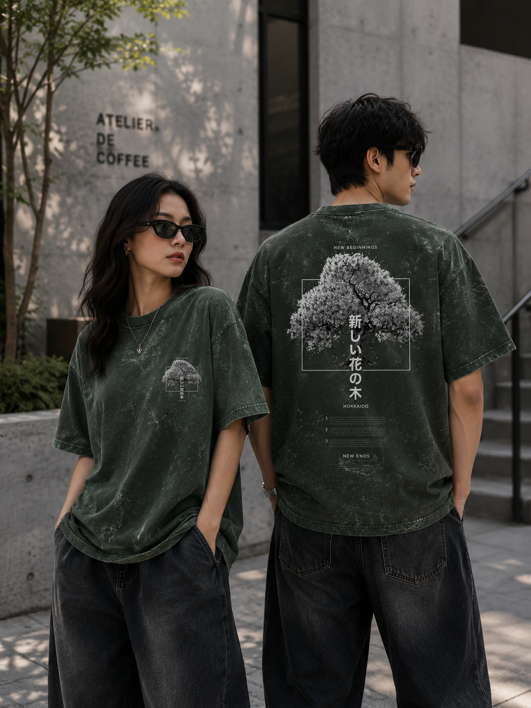 NEW BEGINNINGS Unisex Acid Washed Oversized Tee