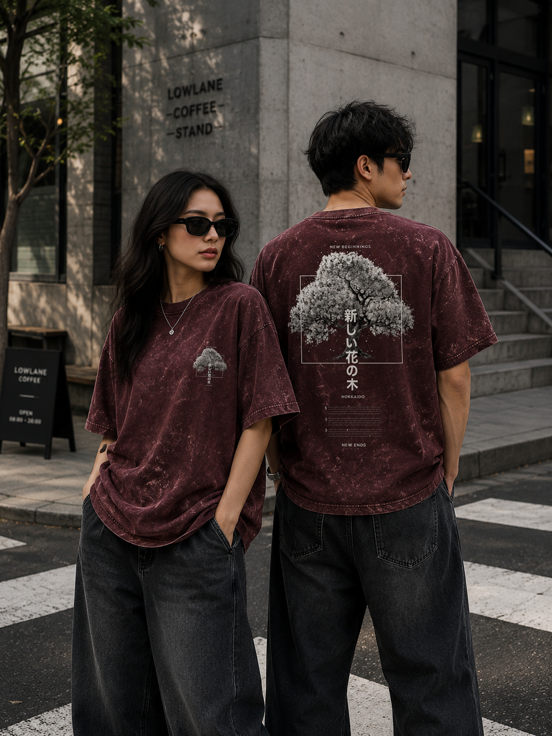 NEW BEGINNINGS Unisex Acid Washed Oversized Tee