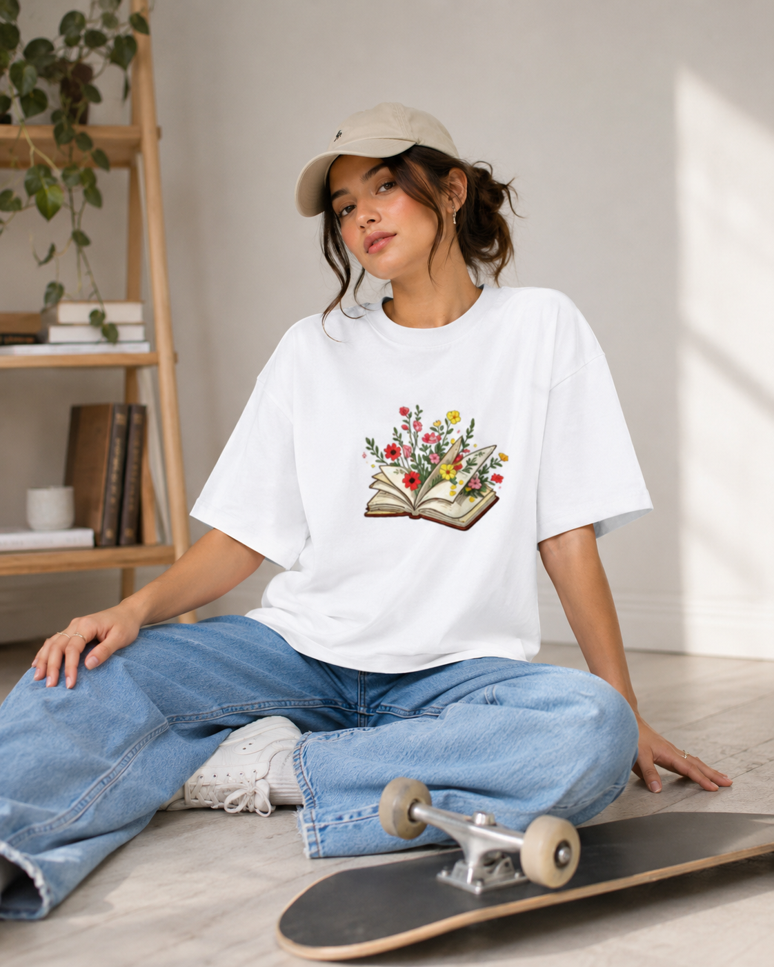 Blooming Pages Unisex Oversized Standard T-Shirt