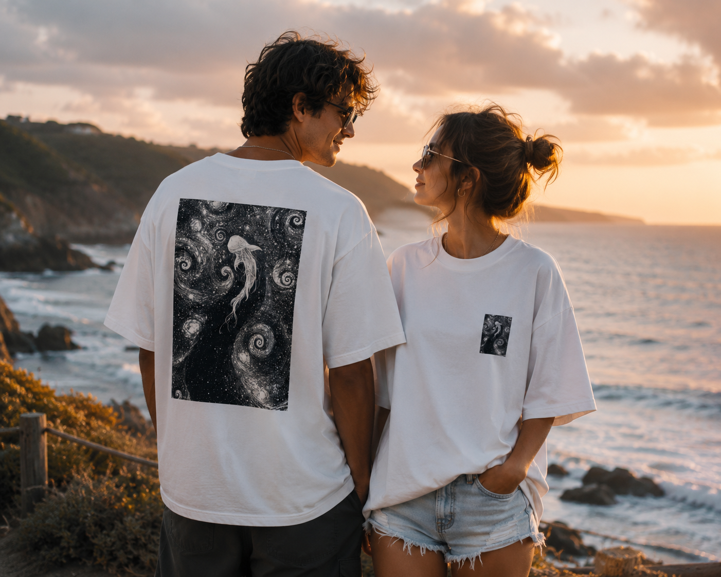 Cosmic Drift Unisex Oversized Standard T-Shirt