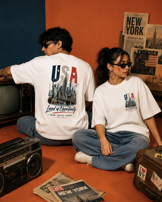 USA "Land of Opportunity" Premium Cotton T-Shirt