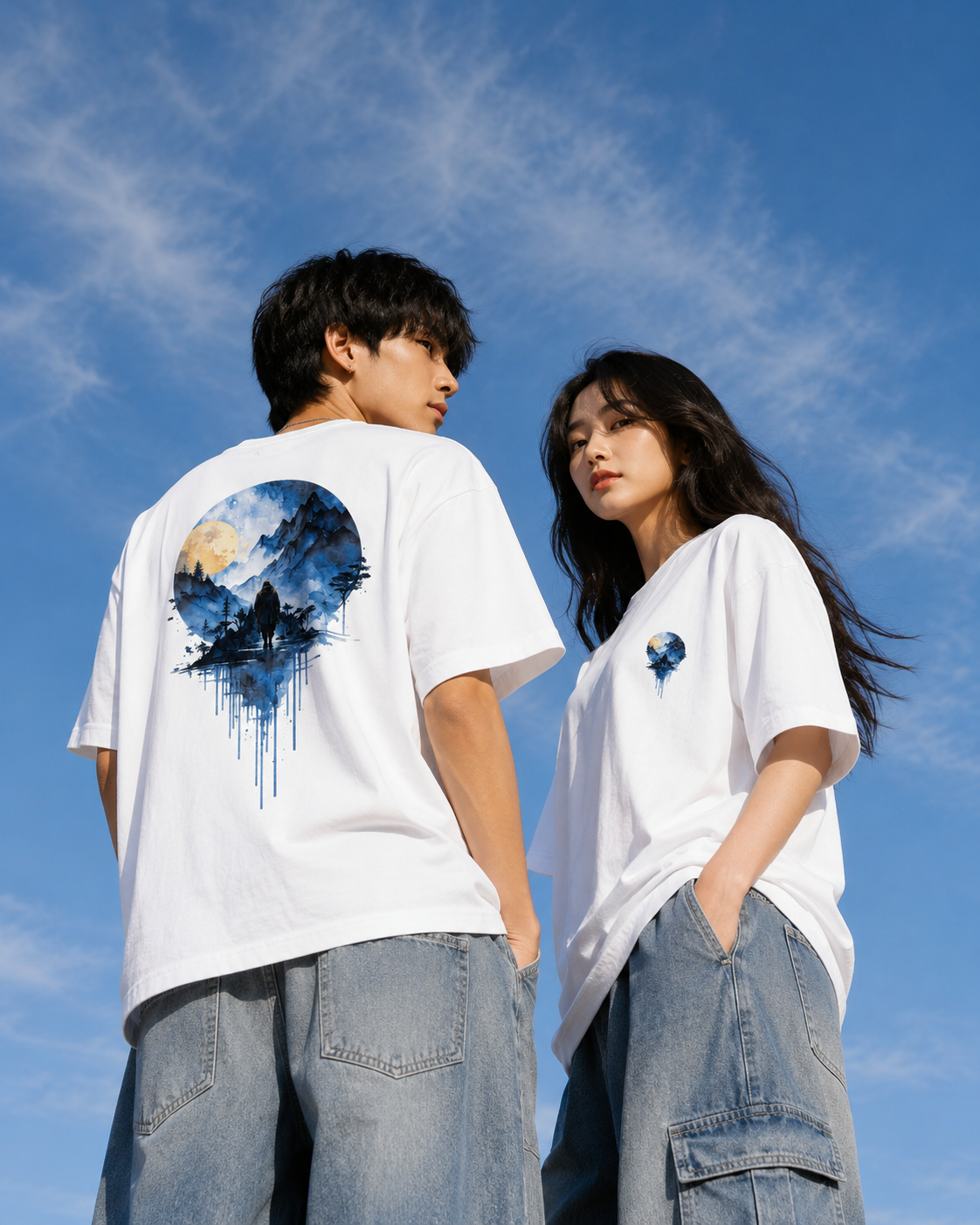 Moonlit Horizon Unisex Oversized Standard T-Shirt