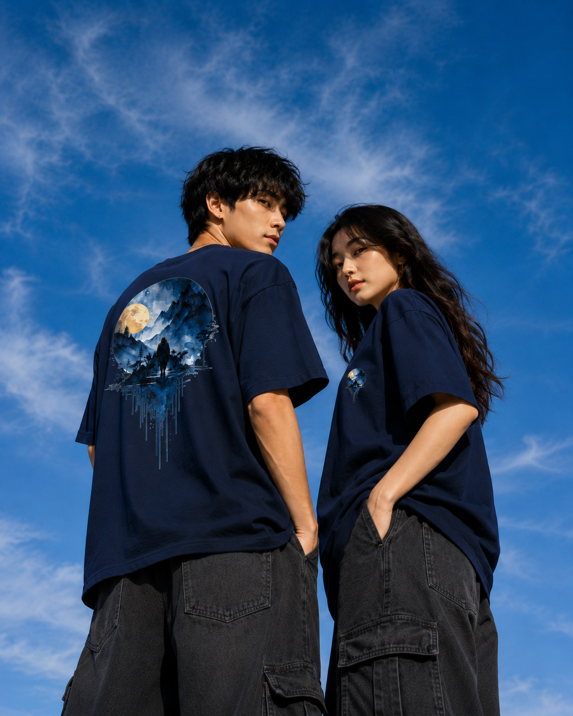 Moonlit Horizon Unisex Oversized Standard T-Shirt