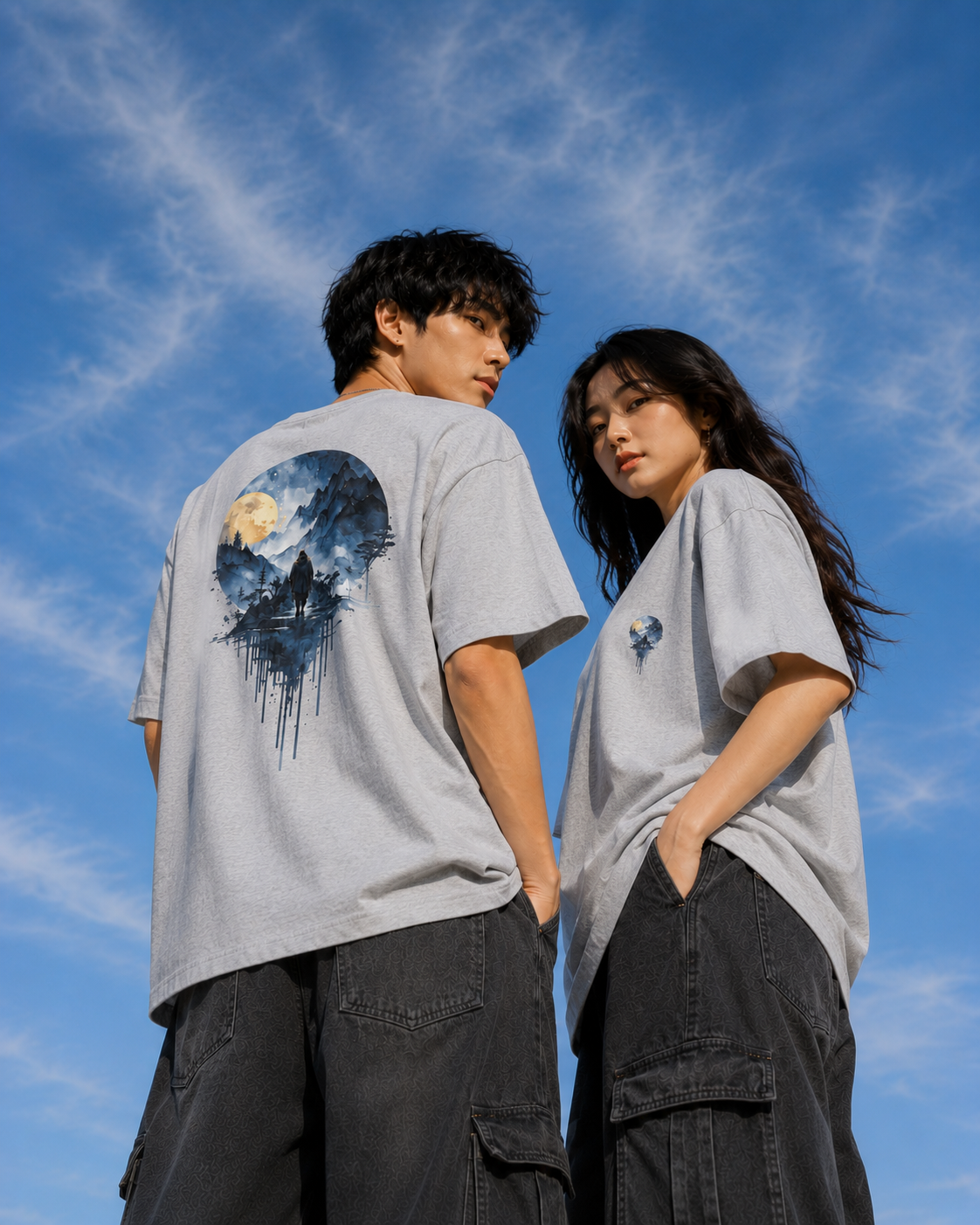 Moonlit Horizon Unisex Oversized Standard T-Shirt