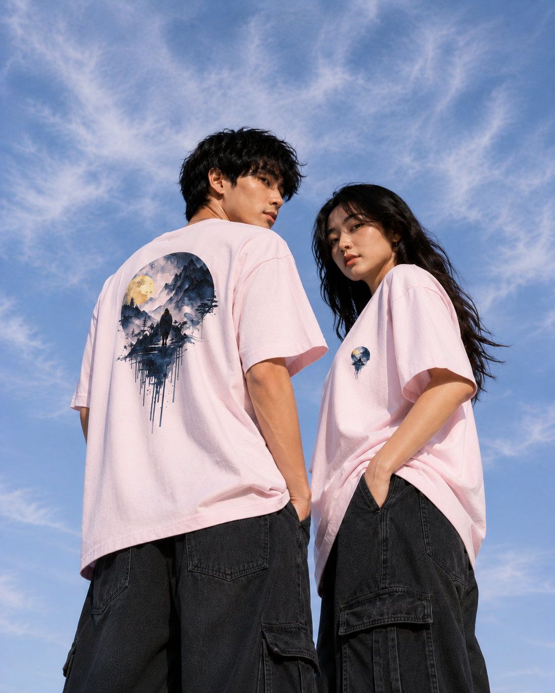 Moonlit Horizon Unisex Oversized Standard T-Shirt