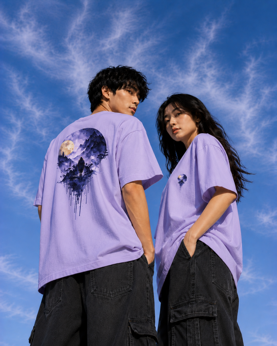 Moonlit Horizon Unisex Oversized Standard T-Shirt