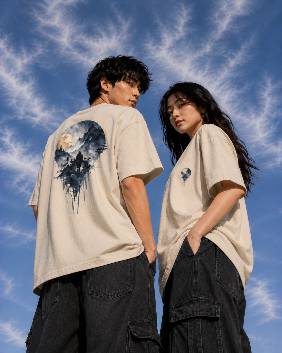 Moonlit Horizon Unisex Oversized Standard T-Shirt