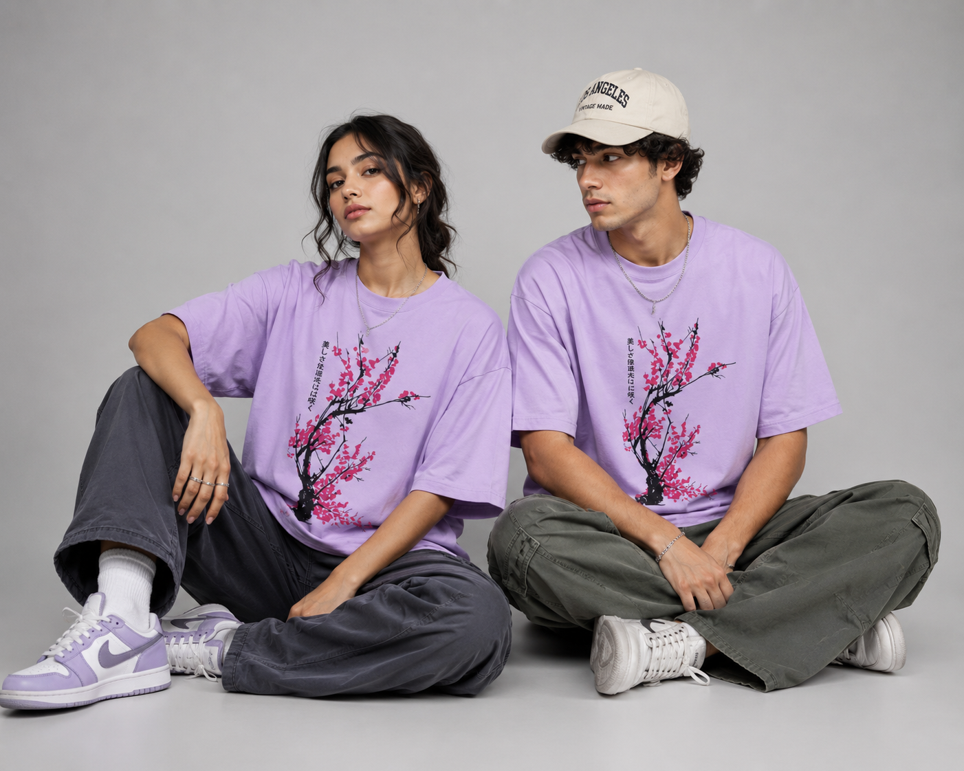 Crimson Sakura Unisex Oversized Classic T-Shirt