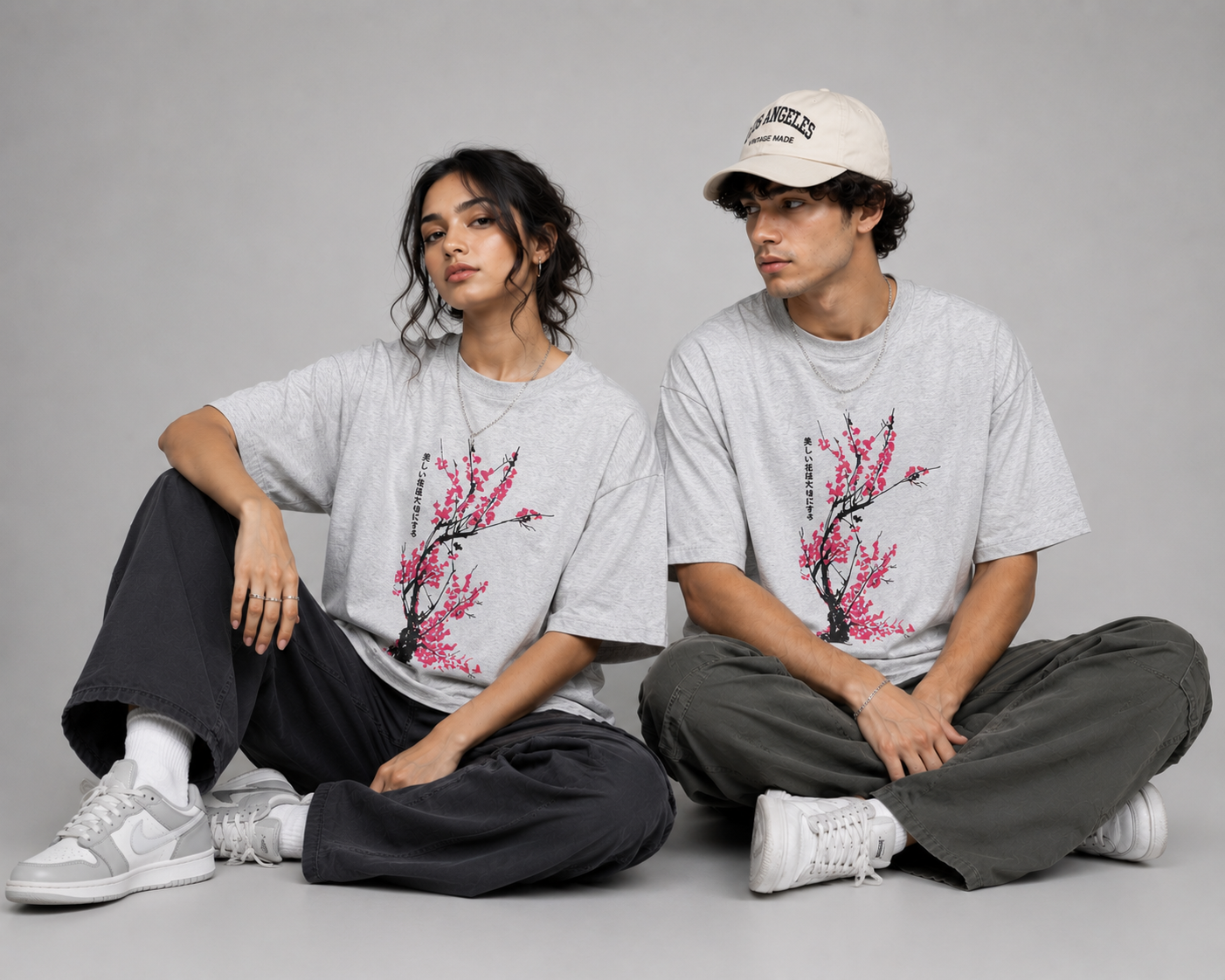 Crimson Sakura Unisex Oversized Classic T-Shirt
