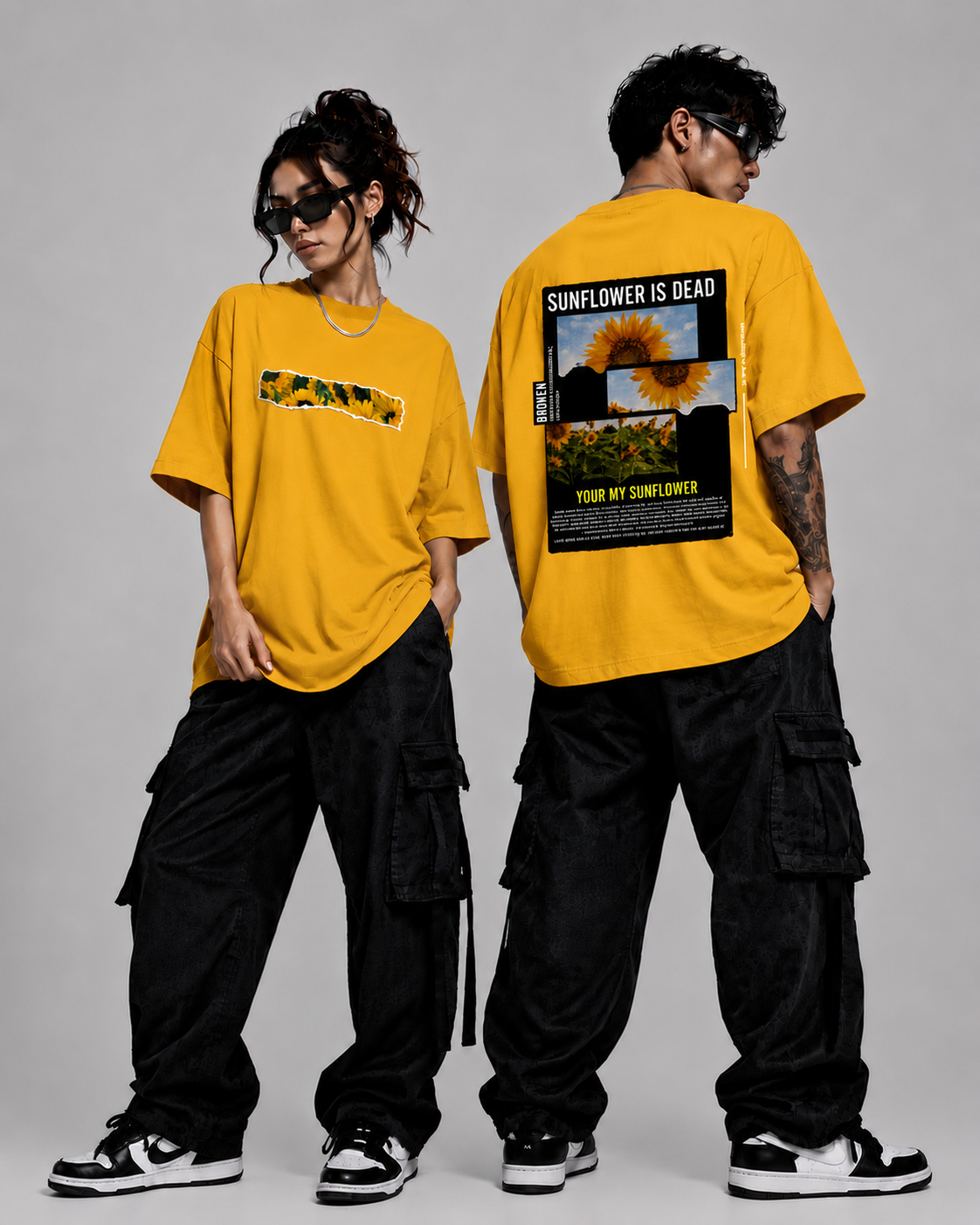 Golden Bloom Unisex Oversized Classic T-Shirt