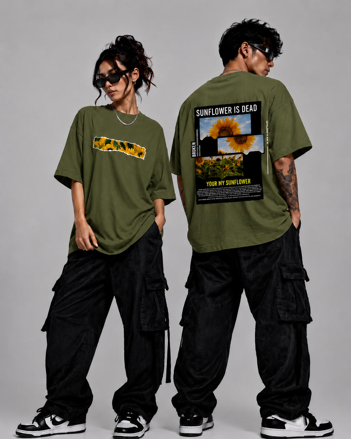 Golden Bloom Unisex Oversized Classic T-Shirt