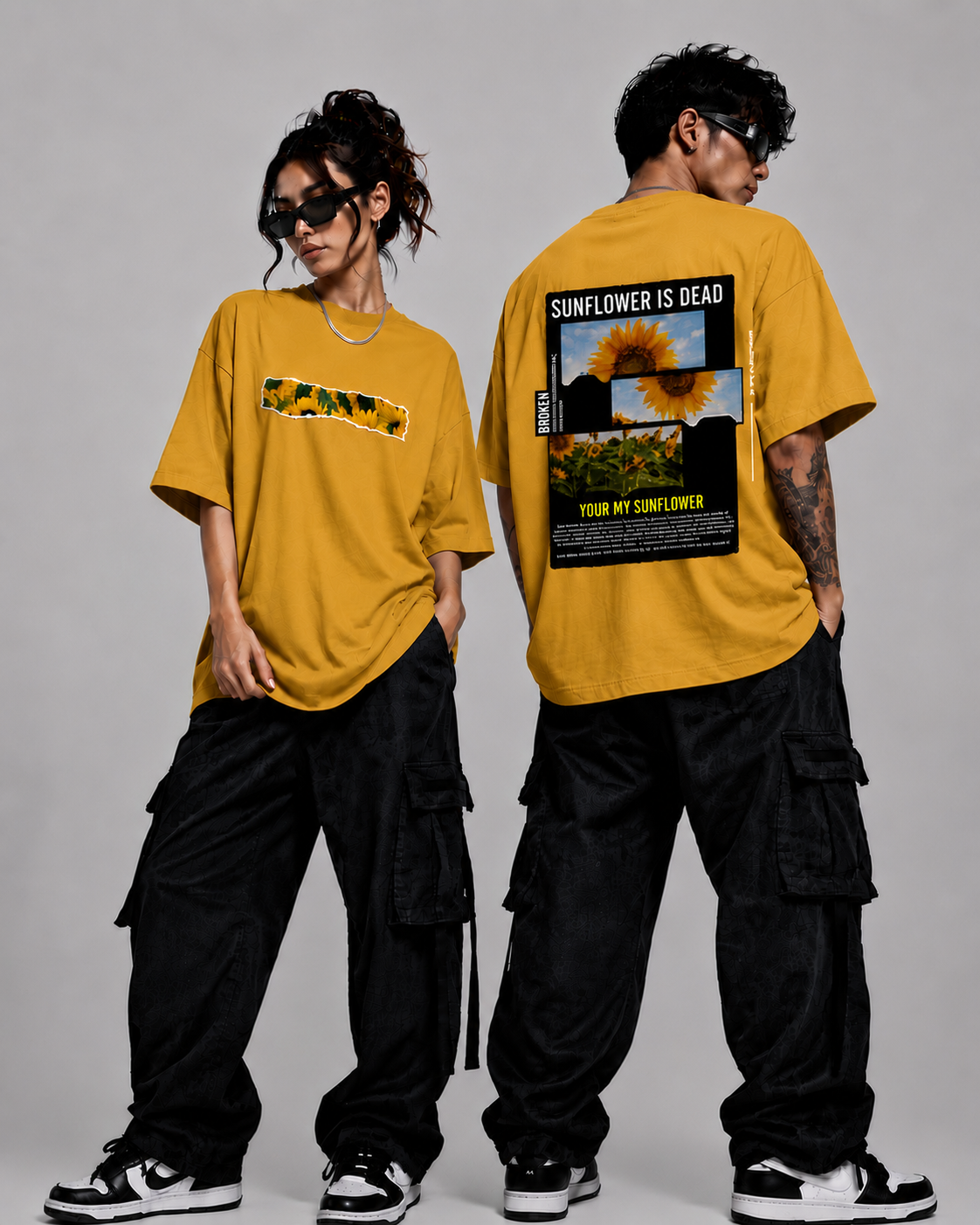 Golden Bloom Unisex Oversized Classic T-Shirt