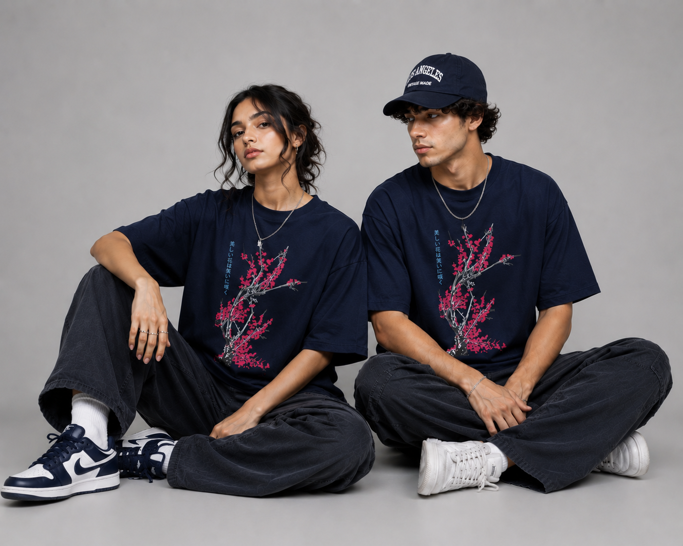 Crimson Sakura Unisex Oversized Classic T-Shirt