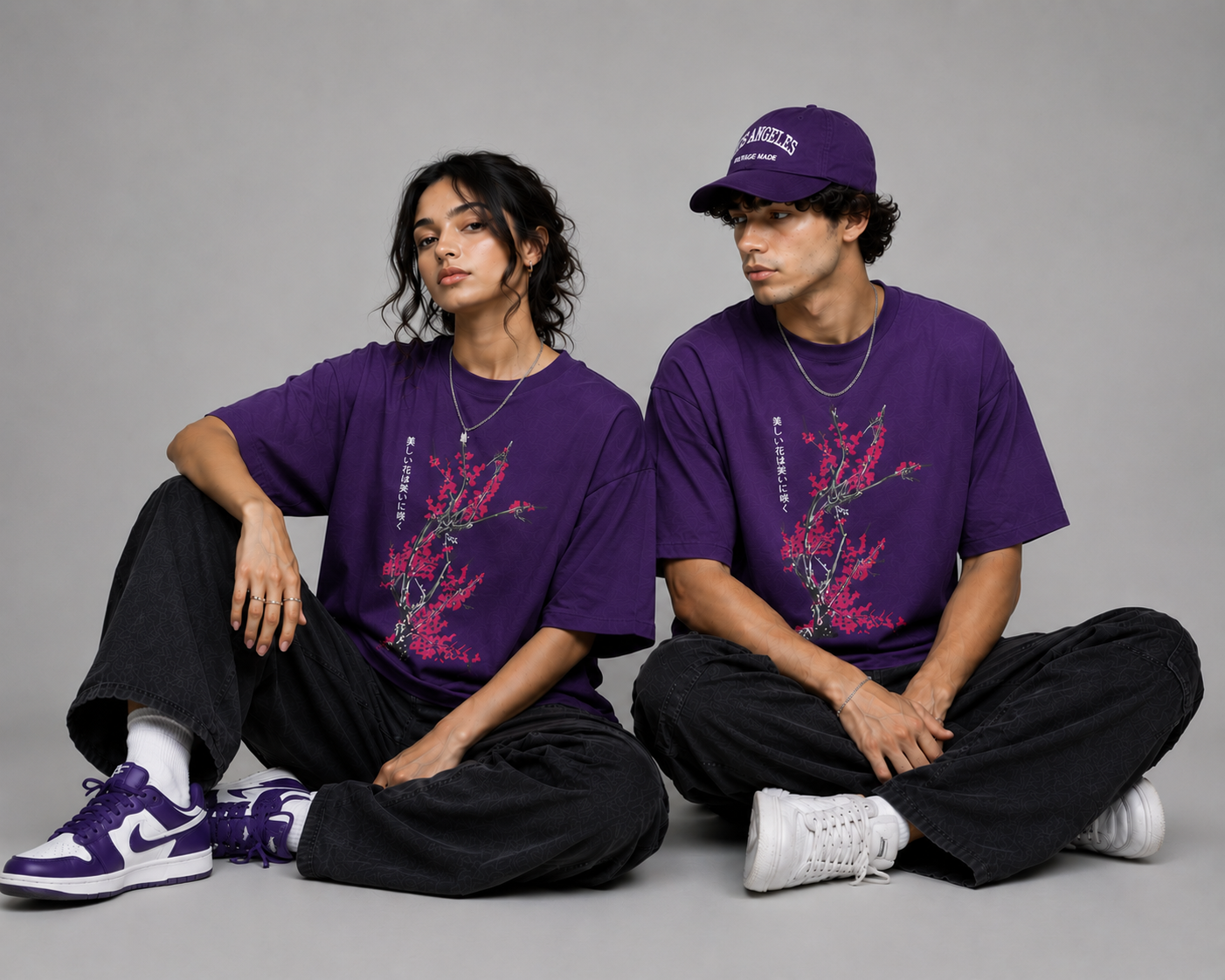 Crimson Sakura Unisex Oversized Classic T-Shirt