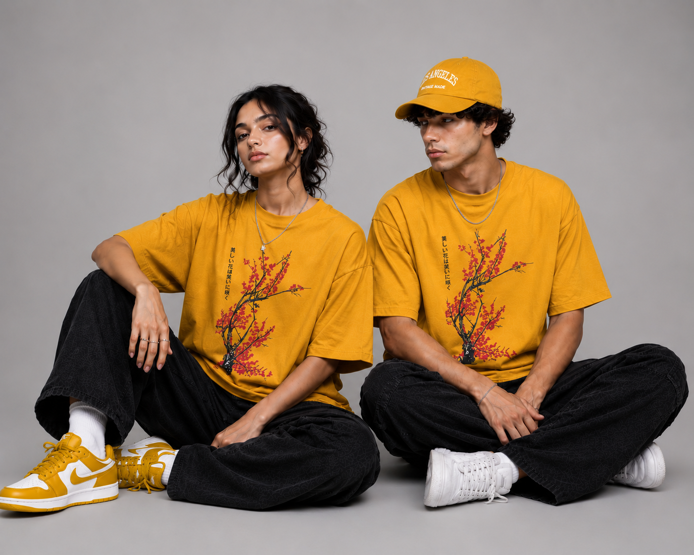 Crimson Sakura Unisex Oversized Classic T-Shirt