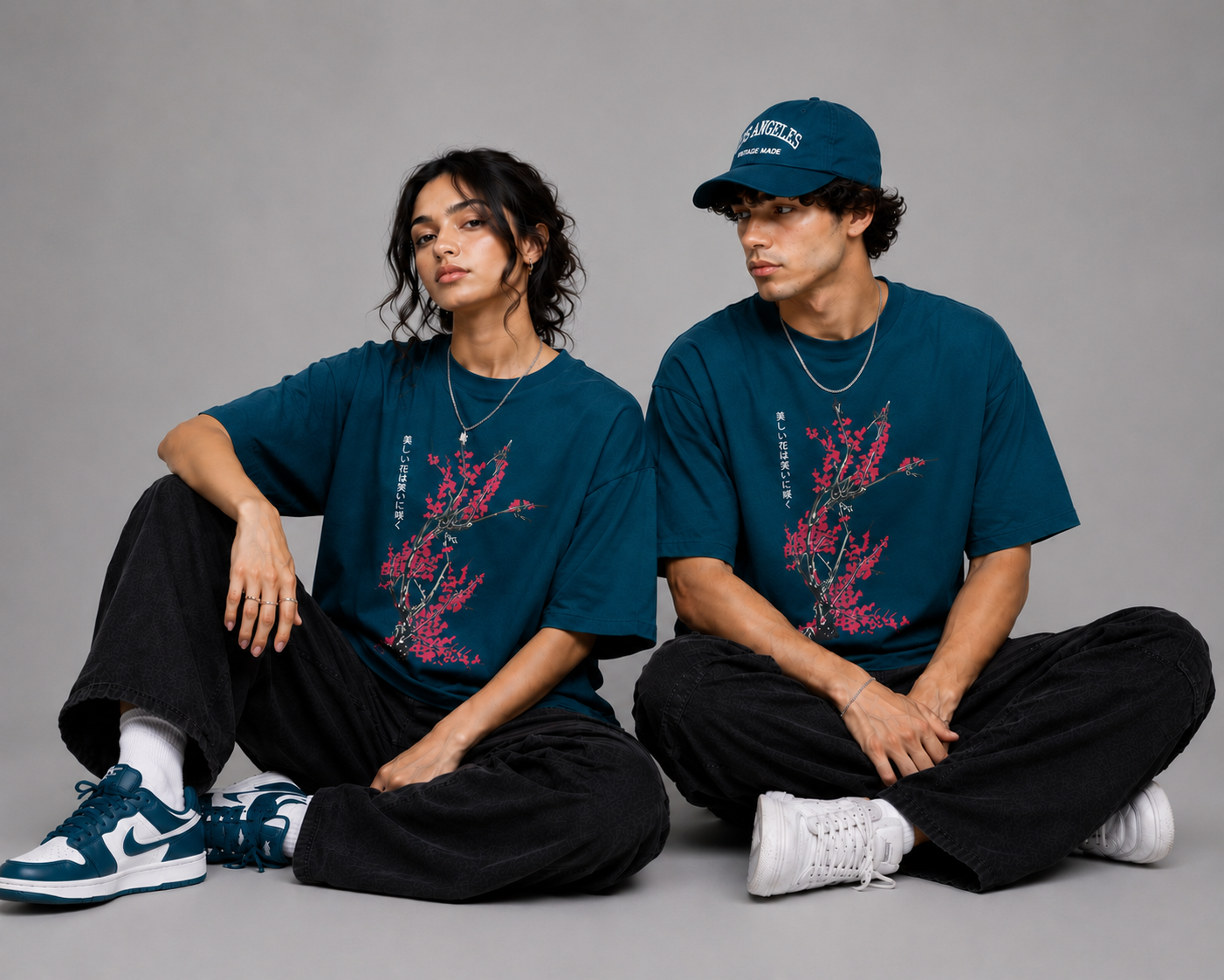Crimson Sakura Unisex Oversized Classic T-Shirt