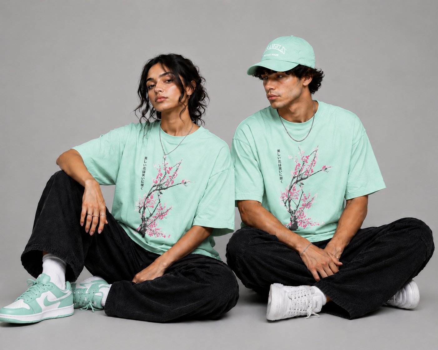 Crimson Sakura Unisex Oversized Classic T-Shirt