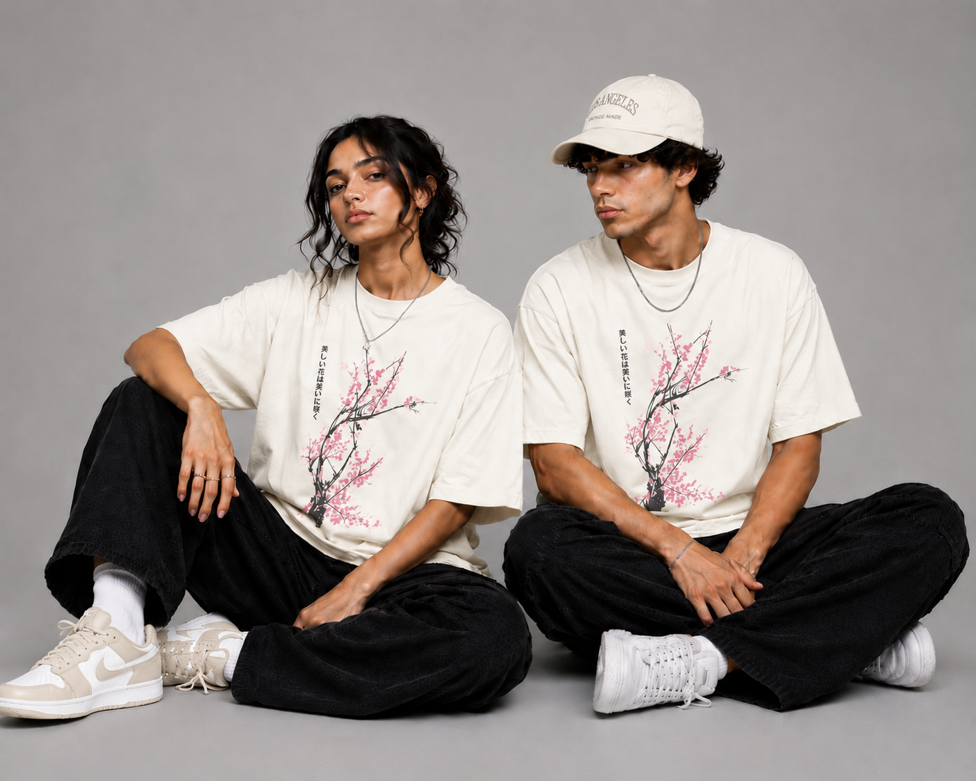 Crimson Sakura Unisex Oversized Classic T-Shirt