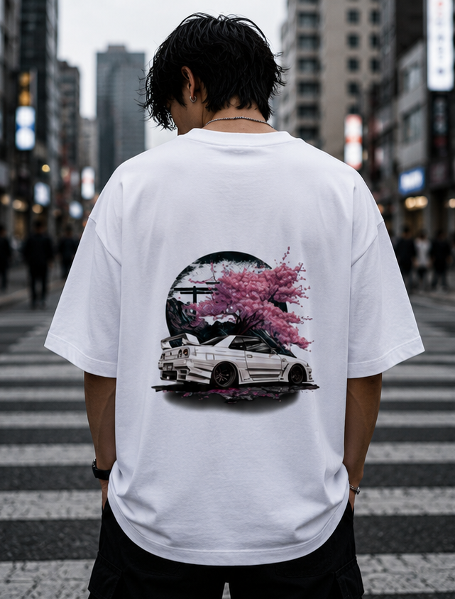 Sakura Drift Unisex Terry Oversized Tee