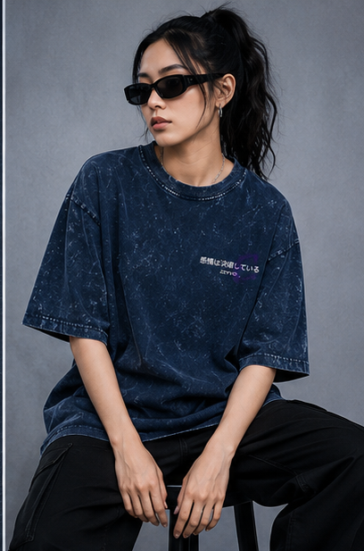 Cherry Veil – Acid Wash Oversized T-Shirt