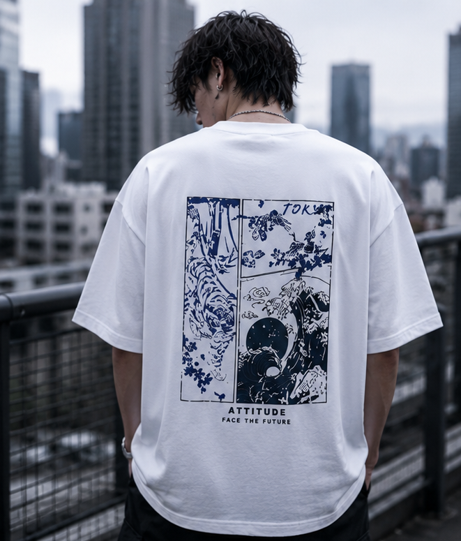 Blue Wave Unisex Terry Oversized Tee