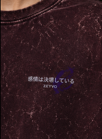 Cherry Veil – Acid Wash Oversized T-Shirt