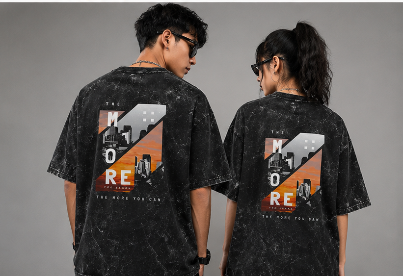MORE — Acid Wash Unisex Oversized T-Shirt