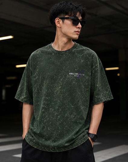 Cherry Veil – Acid Wash Oversized T-Shirt